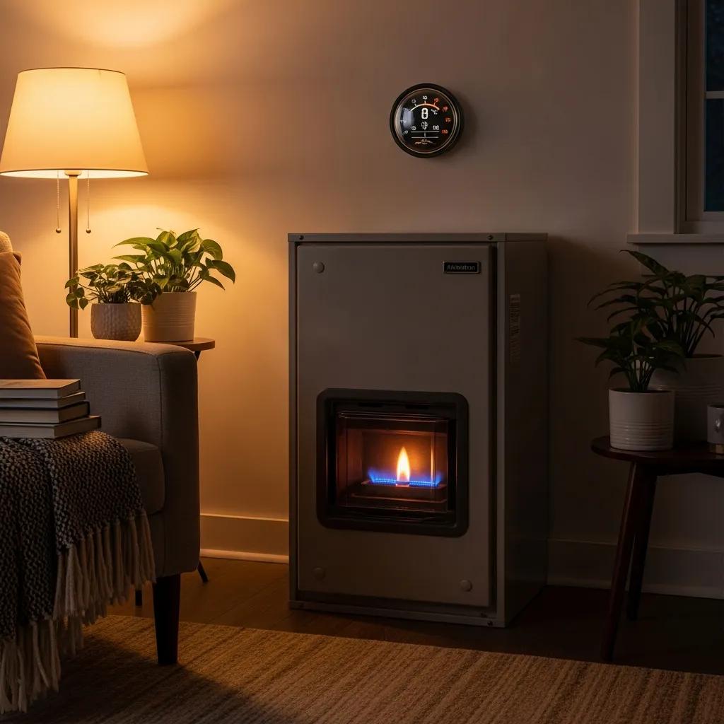 Gas furnace with visible pilot light